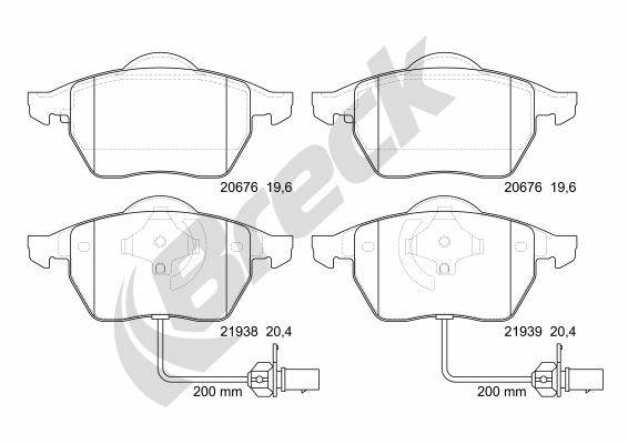 Set placute frana,frana disc 21938 00 701 10 BRECK